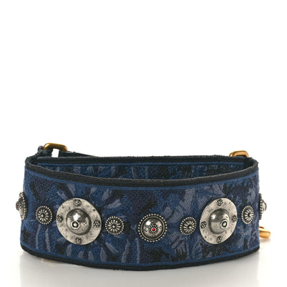 Christian Dior Canvas Embroidered Studded KaleiDiorscopic Adjustable Shoulder Strap Blue 2 of 4