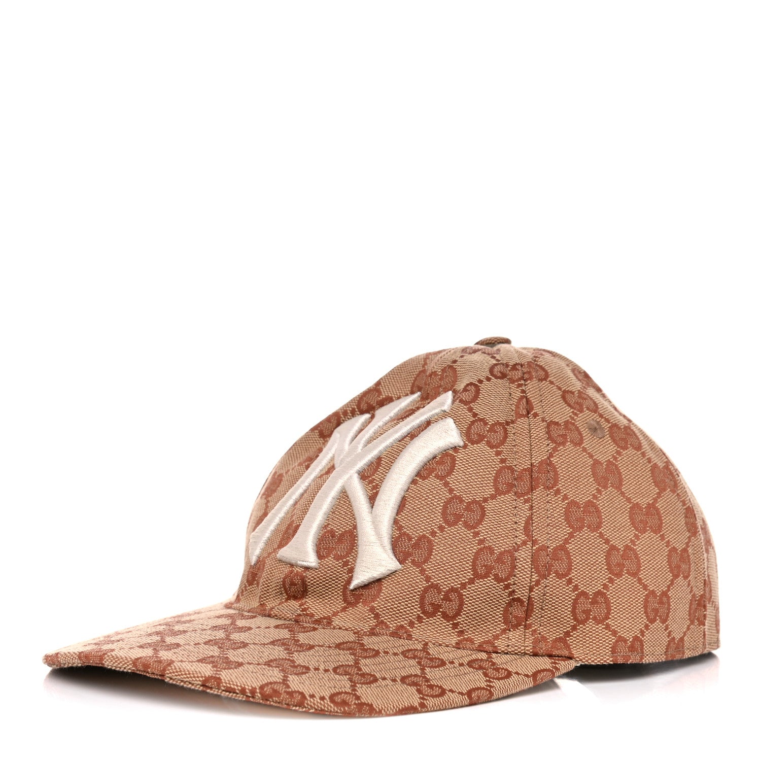 Gucci X MLB Monogram NY Yankees Baseball Hat 55-59 Beige Ruggine 1 of 7