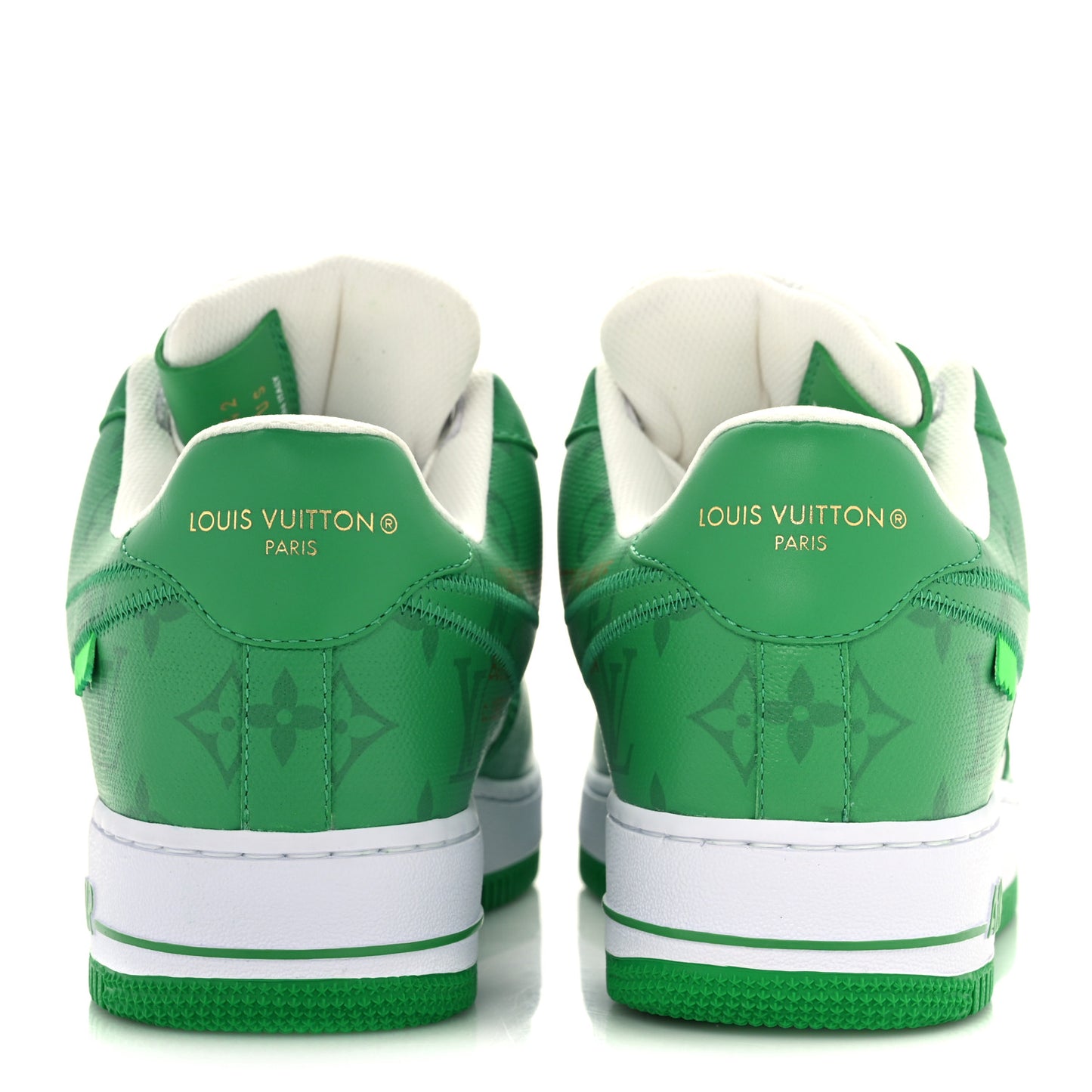 X NIKE AIR FORCE 1 Calfskin Monogram Mens Low Top Sneakers 8.5 Green