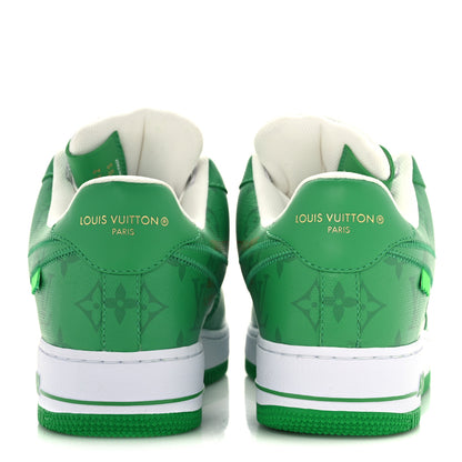 Louis Vuitton X NIKE AIR FORCE 1 Calfskin Monogram Mens Low Top Sneakers 8.5 Green 5 of 14