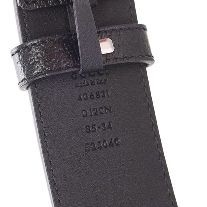 Gucci Textured Dollar Calfskin Nickel Double G 40mm Belt 85 34 Black 6 of 6