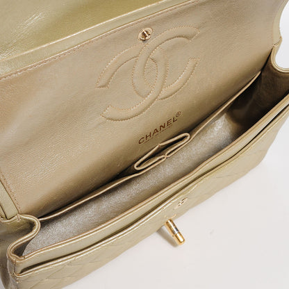 Chanel Lambskin Quilted Medium Double Flap Light Gold 5 of 8