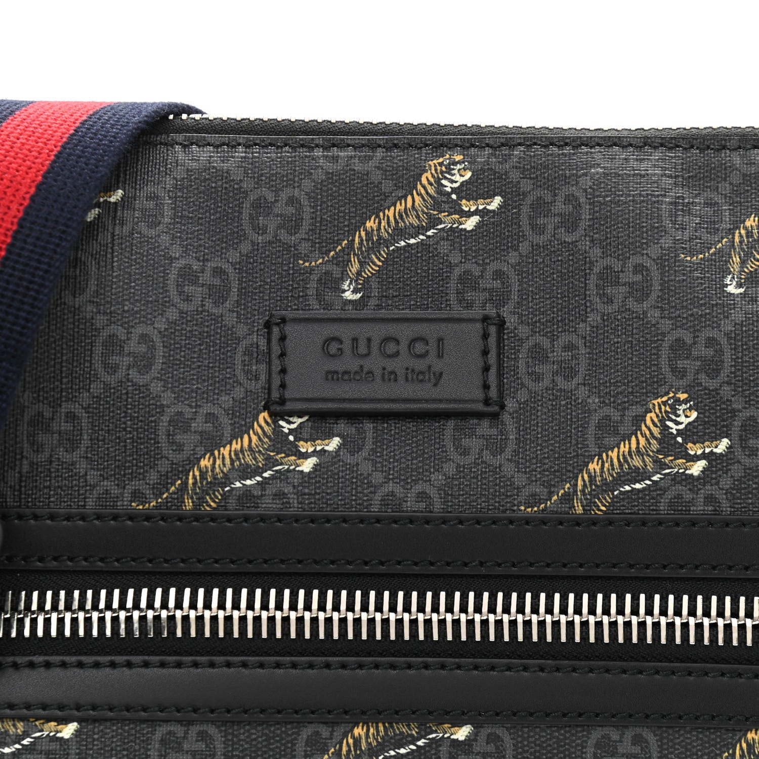 Gucci GG Supreme Monogram Tigers Web Messenger Bag Black Multicolor 8 of 11