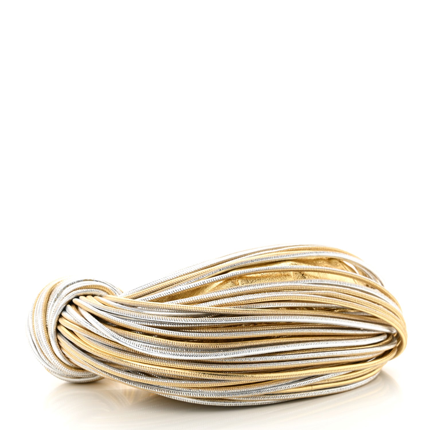 Bottega Veneta Tubular Laminated Lambskin Mini Jodie Gold Silver 4 of 10