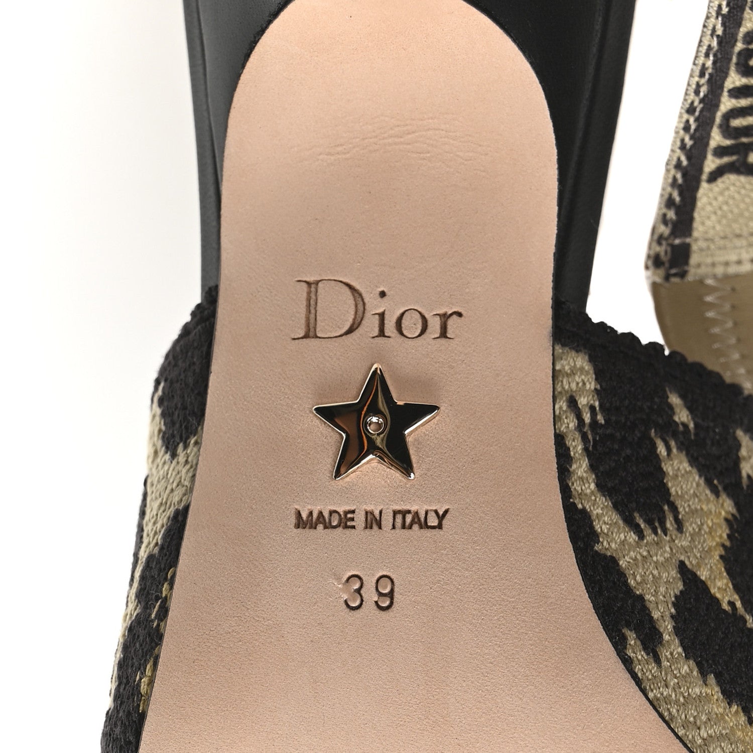 Christian Dior Mizza Cotton Ribbon Embroidered J'Adior Slingback 65mm Pumps 39 Beige 7 of 9