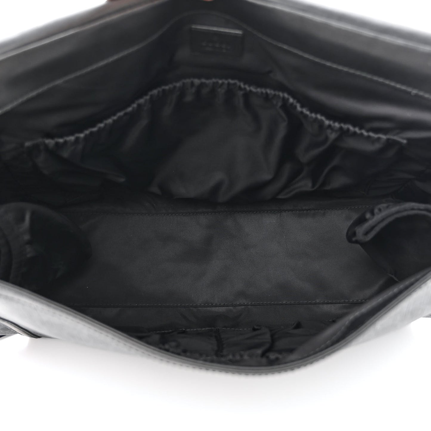 GG Supreme Monogram Web Messenger Diaper Bag Black Grey