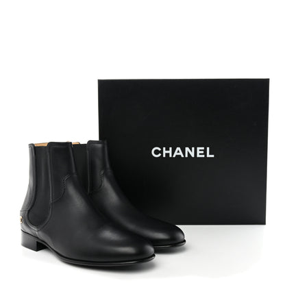 Chanel Calfskin Elastic Short Boots 39.5 Black 9 of 9