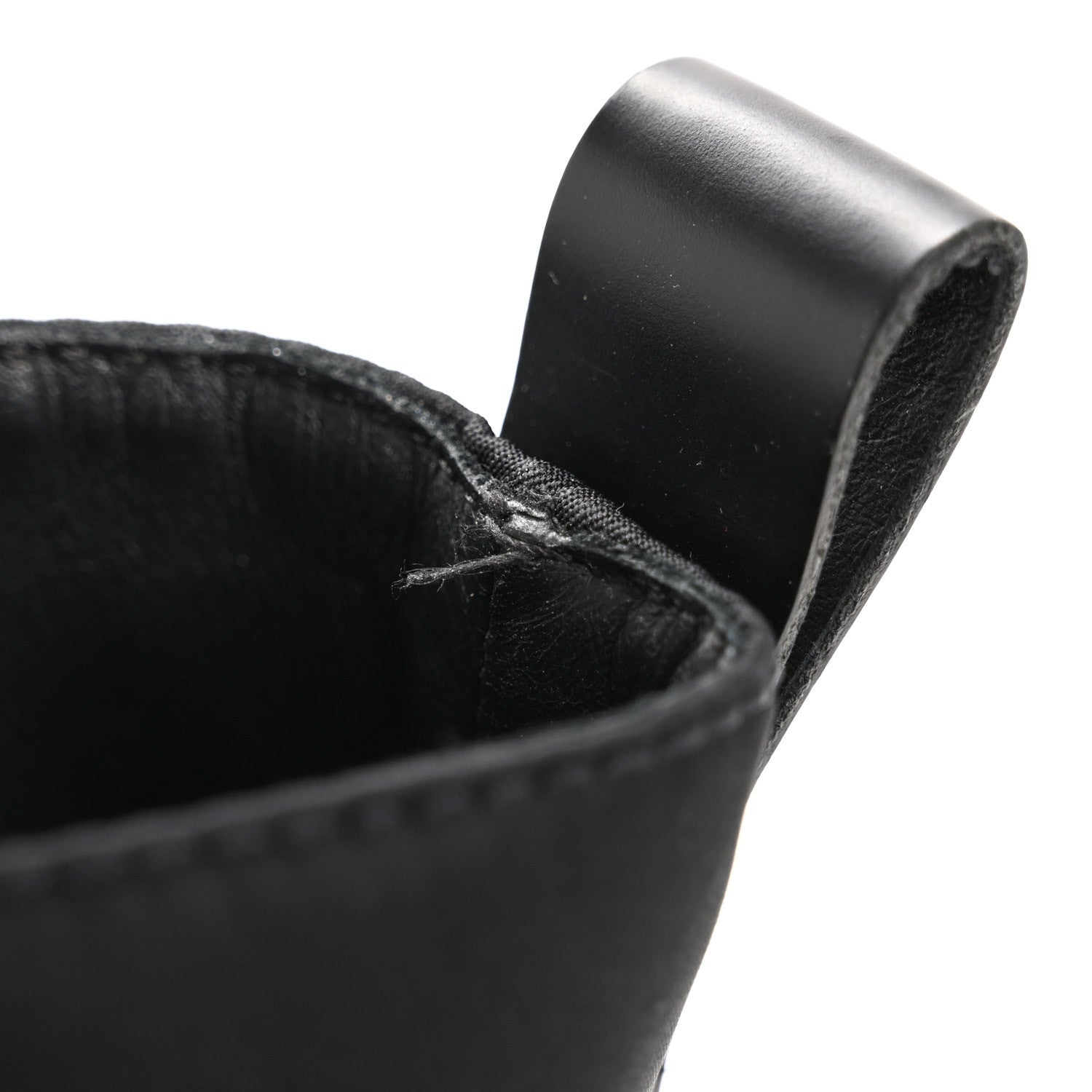 Prada Spazzolato Rois Re-Nylon Metal Triangle Logo Monolith Pouch Pocket 55mm Boots 41 Black 12 of 12