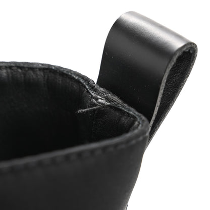 Prada Spazzolato Rois Re-Nylon Metal Triangle Logo Monolith Pouch Pocket 55mm Boots 41 Black 12 of 12
