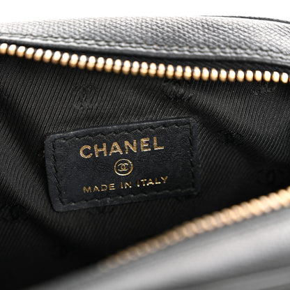 Chanel Grained Calfskin CC Button Cosmetic Case Black 6 of 9