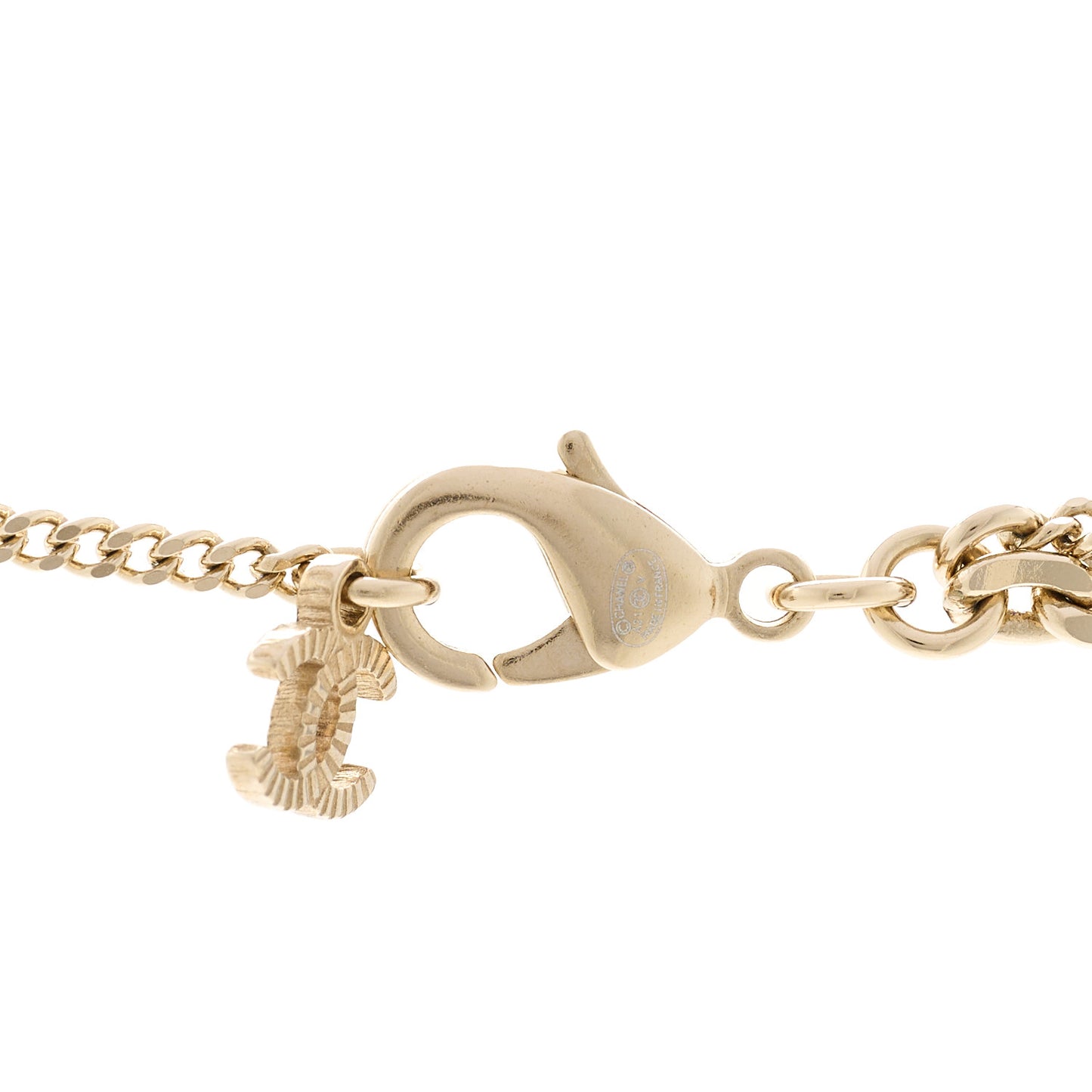 Crystal CC Multi Strand Chain Necklace Gold