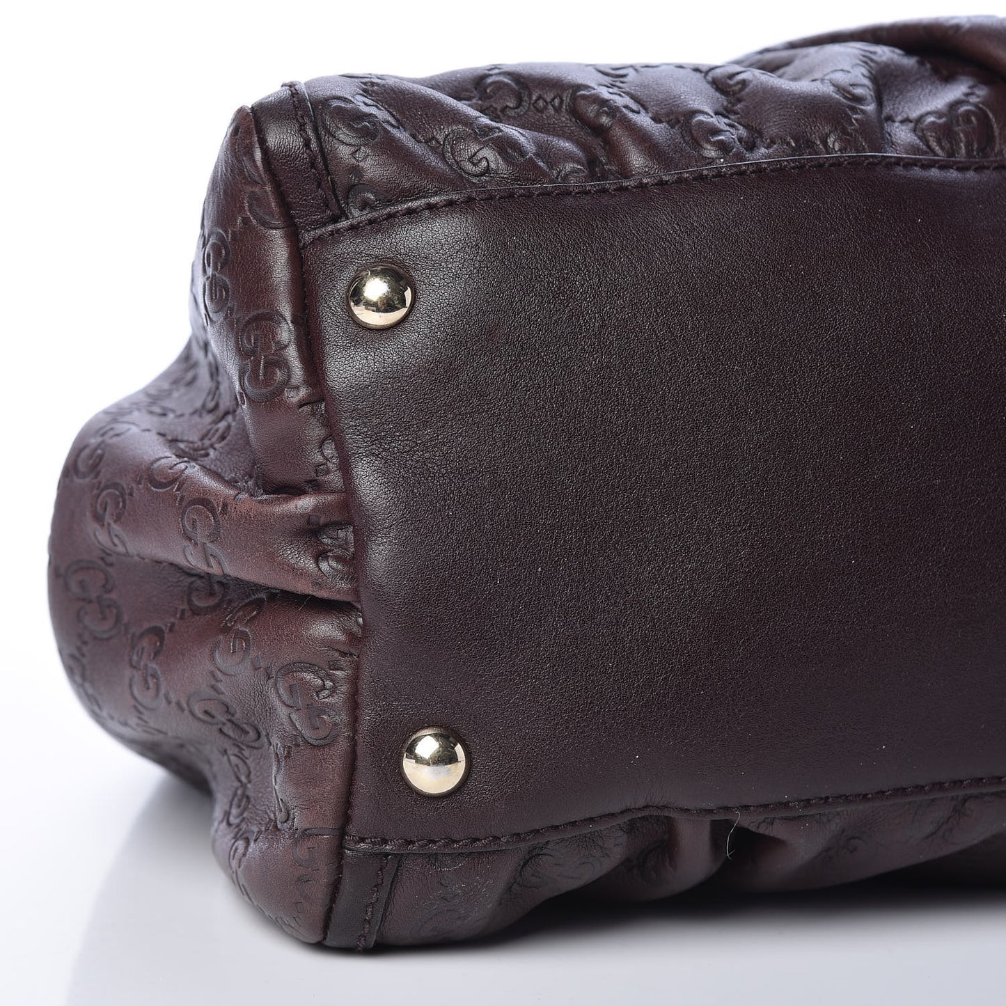 Guccissima Large D Gold Ring Shoulder Bag Chocolate