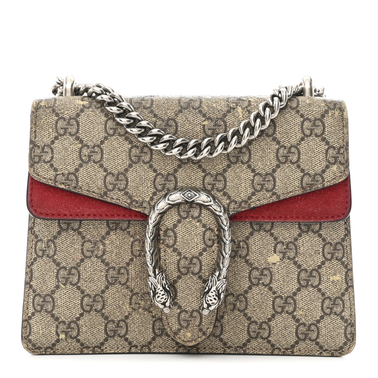 GG Supreme Monogram Mini Dionysus Shoulder Bag Hibiscus Red