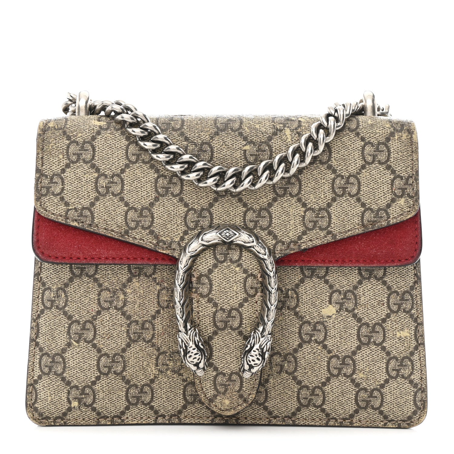 Gucci GG Supreme Monogram Mini Dionysus Shoulder Bag Hibiscus Red 1 of 14