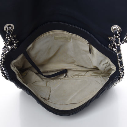 Chanel Washed Lambskin Quilted Chain Around Maxi Flap Dark Navy Blue 7 of 11