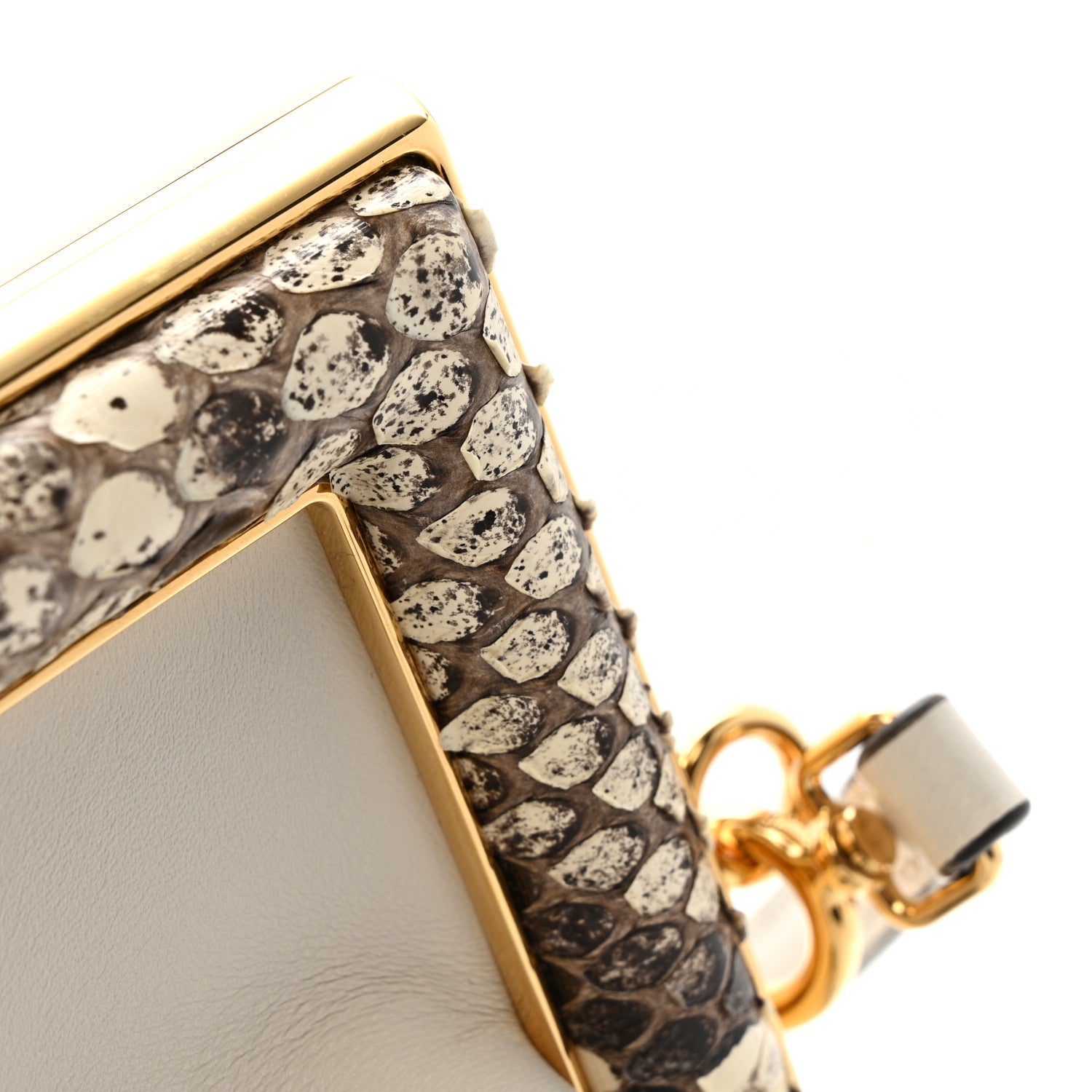 Fendi Shiny Nappa Snakeskin Small Fendi First White Roccia 12 of 12