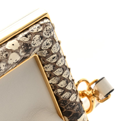 Fendi Shiny Nappa Snakeskin Small Fendi First White Roccia 12 of 12