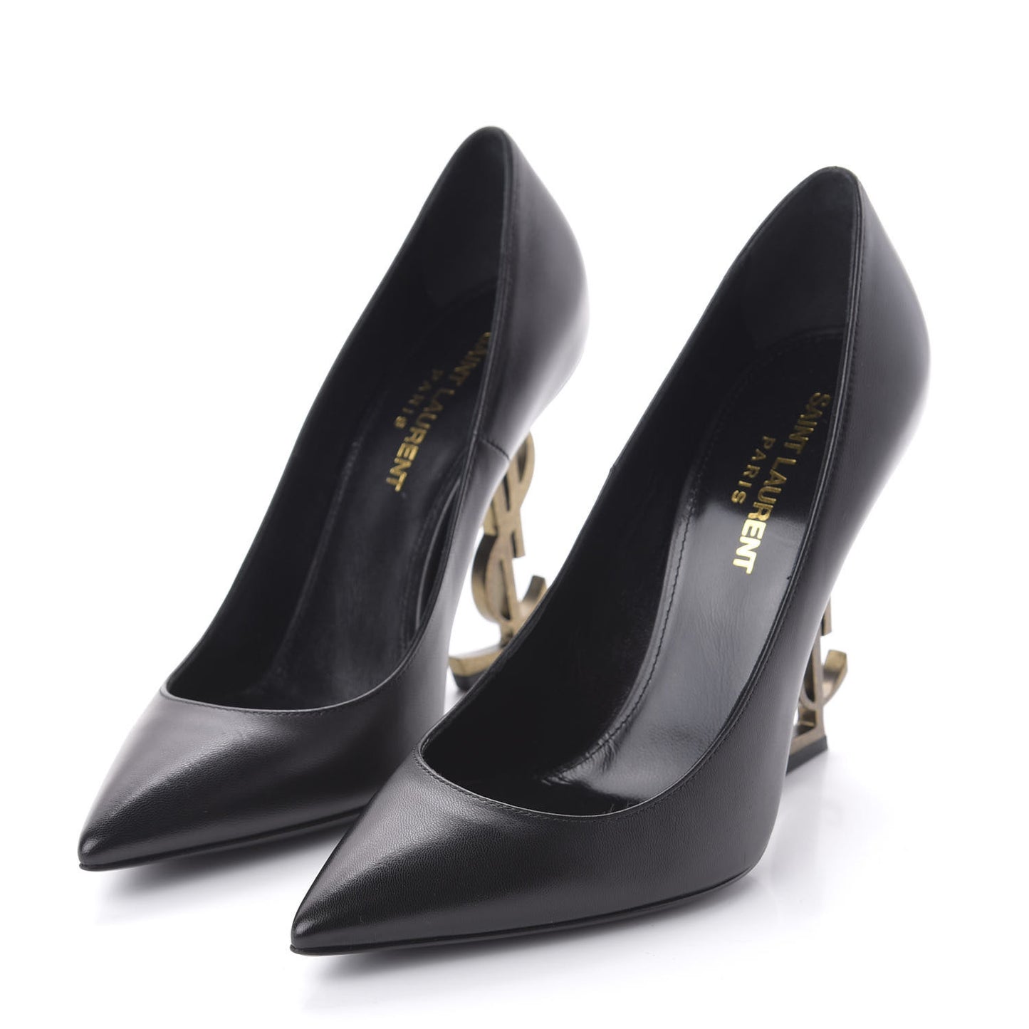 Calfskin Opyum 110 Pumps 36 Black Gold