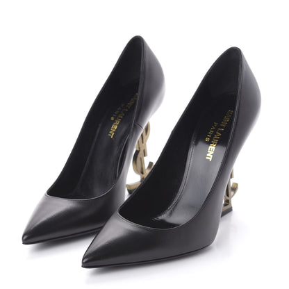 Saint Laurent Calfskin Opyum 110 Pumps 36 Black Gold 3 of 9