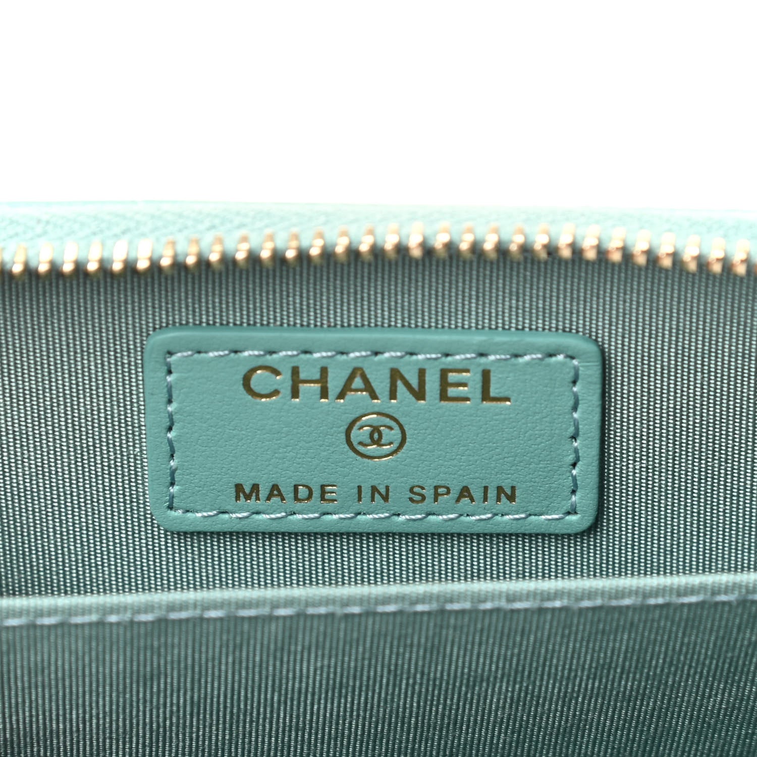 Chanel Lambskin Quilted Chanel 19 Zip Around Coin Purse Wallet Light Green 6 of 8