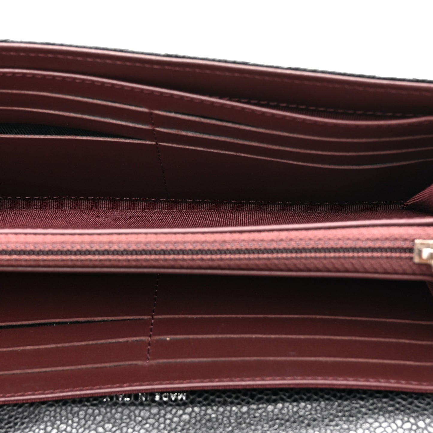 Caviar Quilted Large Gusset Flap Wallet Black