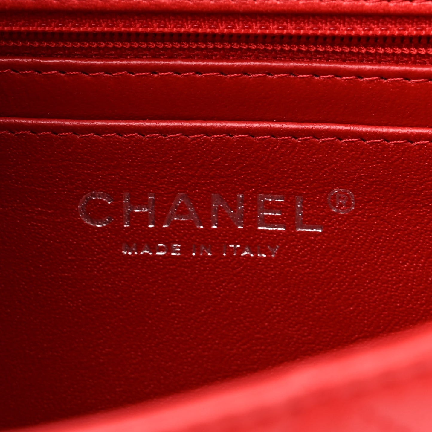 Lambskin Quilted Mini Rectangular Flap Red