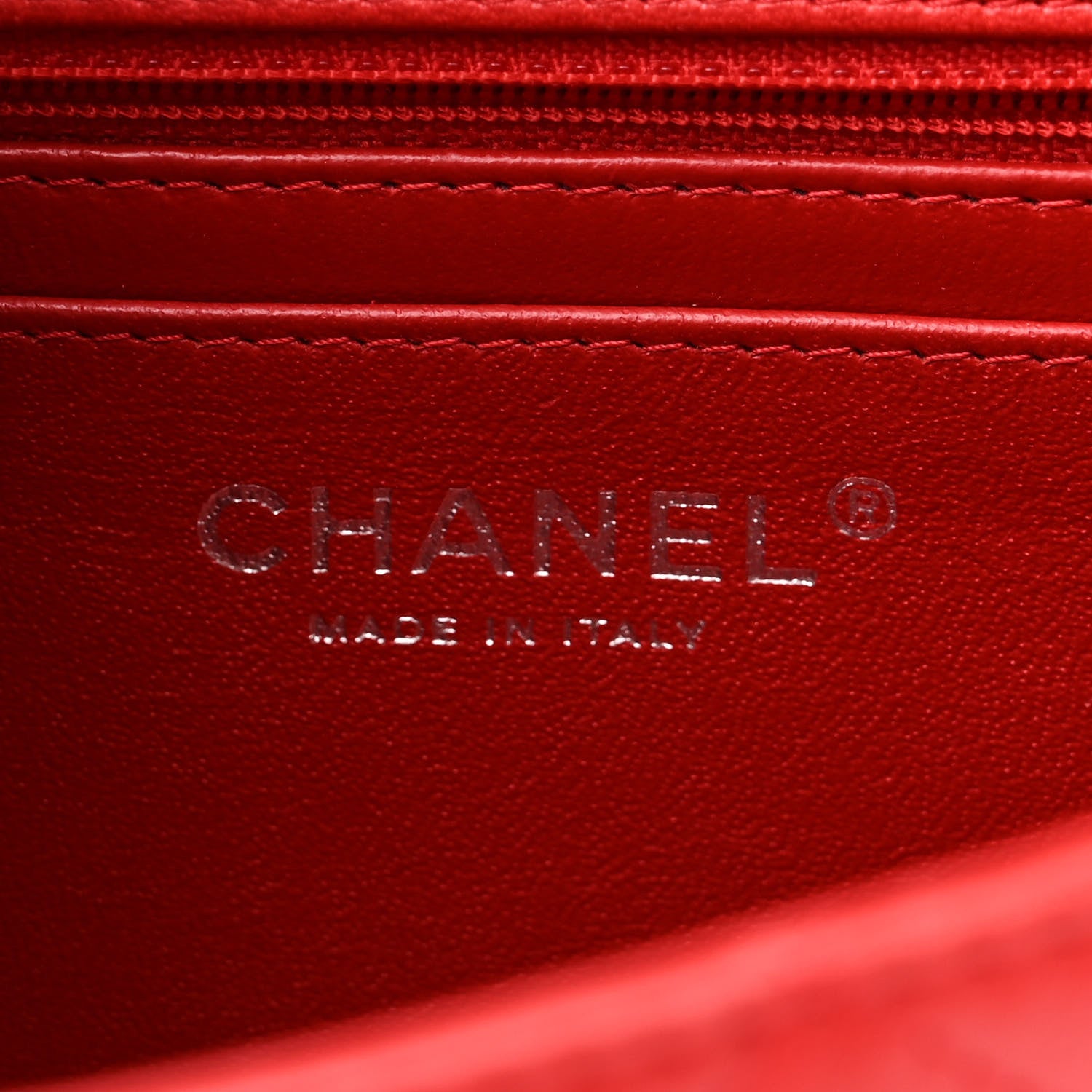 Chanel Lambskin Quilted Mini Rectangular Flap Red 6 of 10