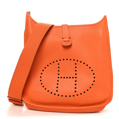 Hermes Taurillon Clemence Evelyne III GM Orange 1 of 10