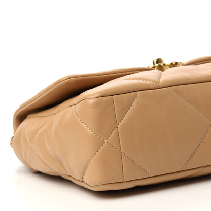 Chanel Lambskin Quilted Medium 19 Flap Dark Beige 6 of 12