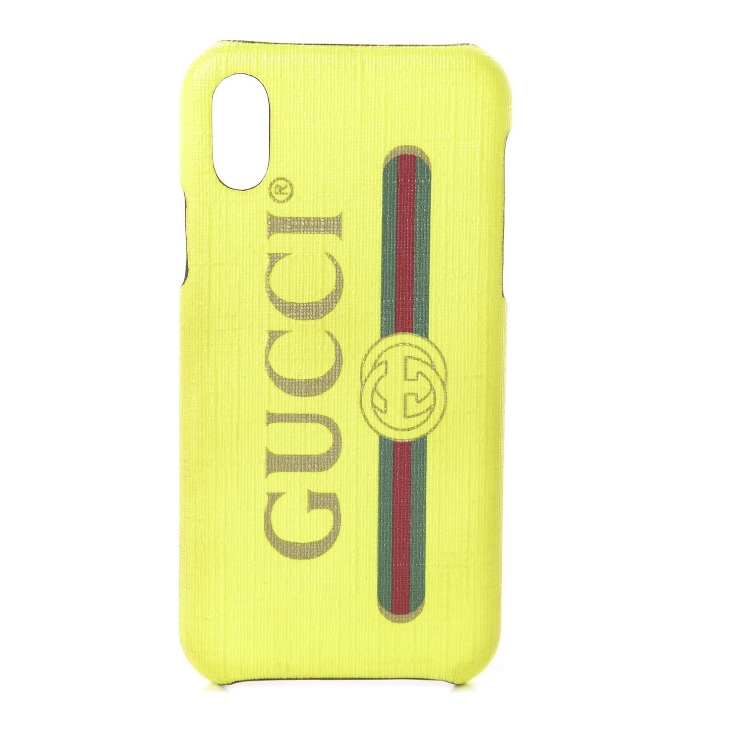 Rubber Print iPhone Xs Case Yellow Fluo Green
