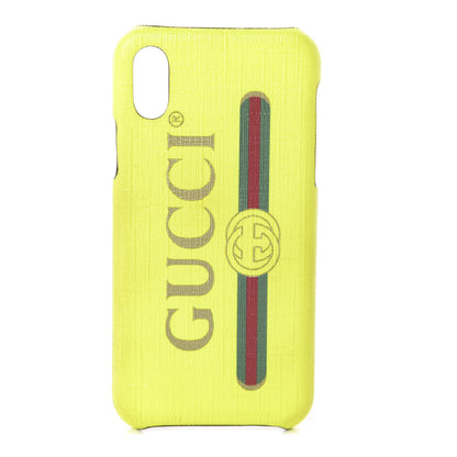 Gucci Rubber Print iPhone Xs Case Yellow Fluo Green 1 of 5