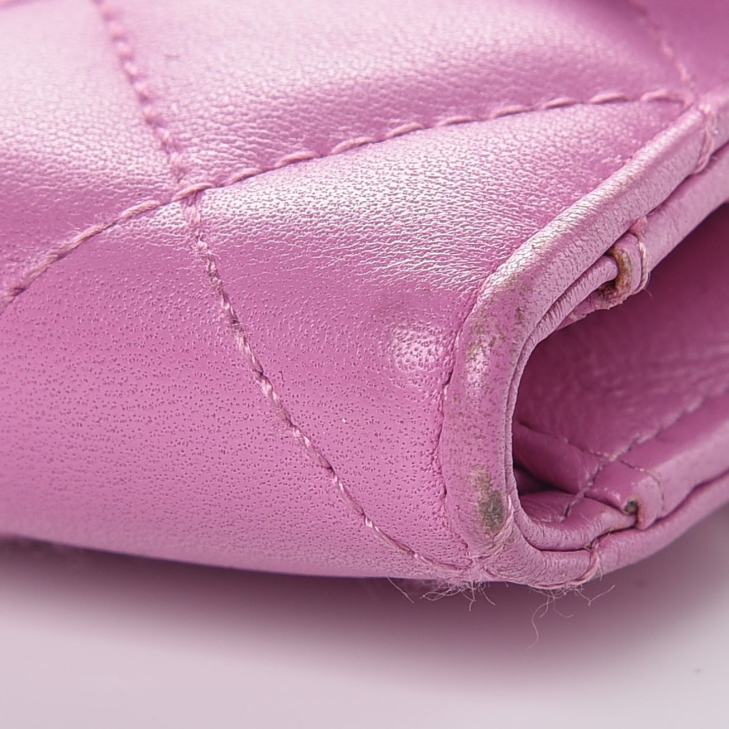 Lambskin Quilted Large Flap Wallet Violet