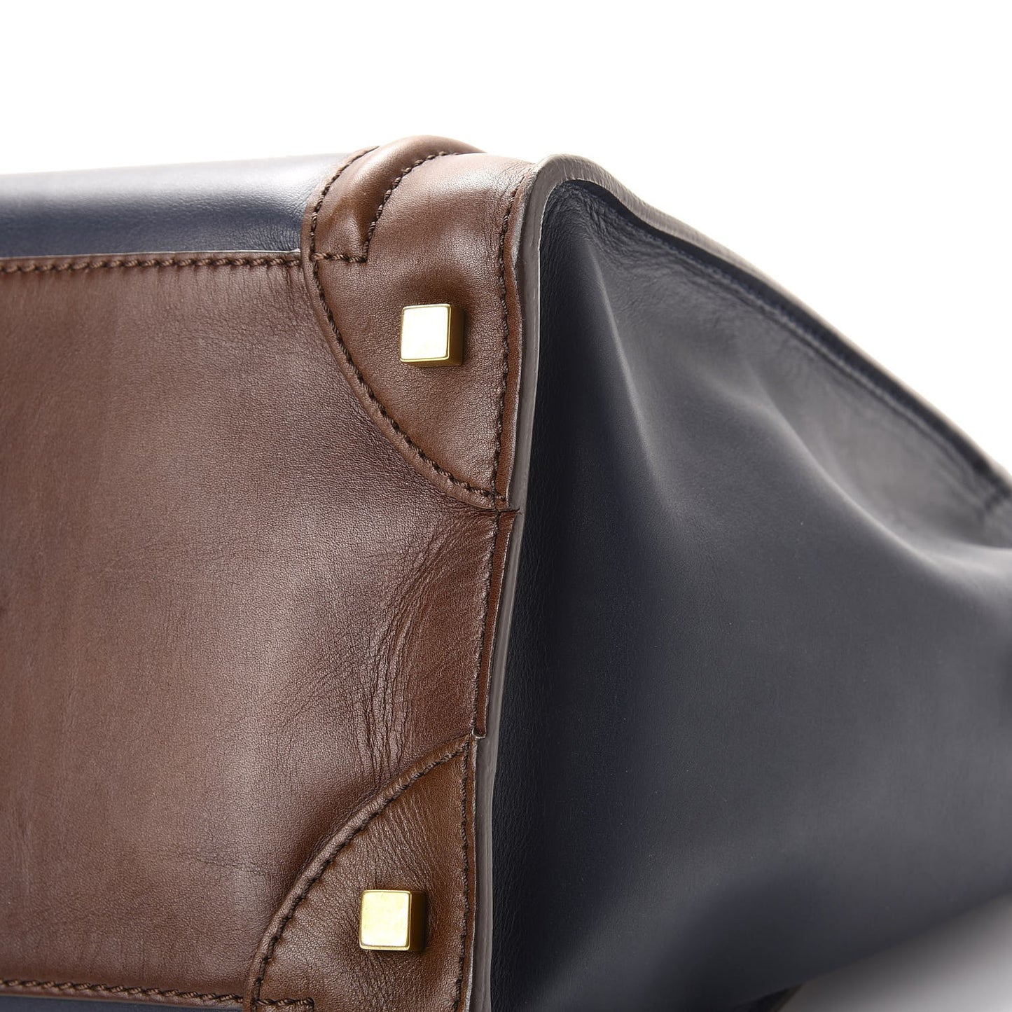 Smooth Calfskin Mini Tri-Color Luggage Navy Blue