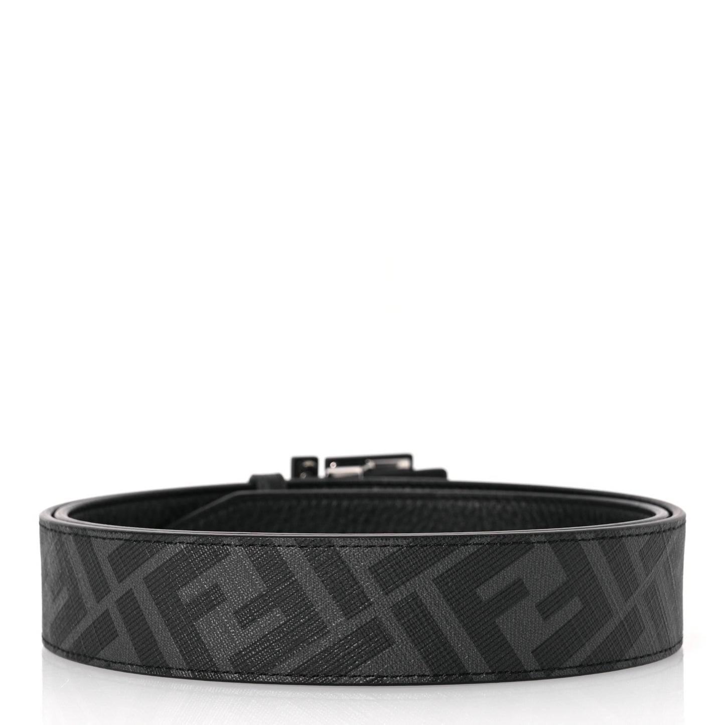 Cuoio Romano Glazed Fabric Enamel FF 1974 Reversible Belt 95 38 Black