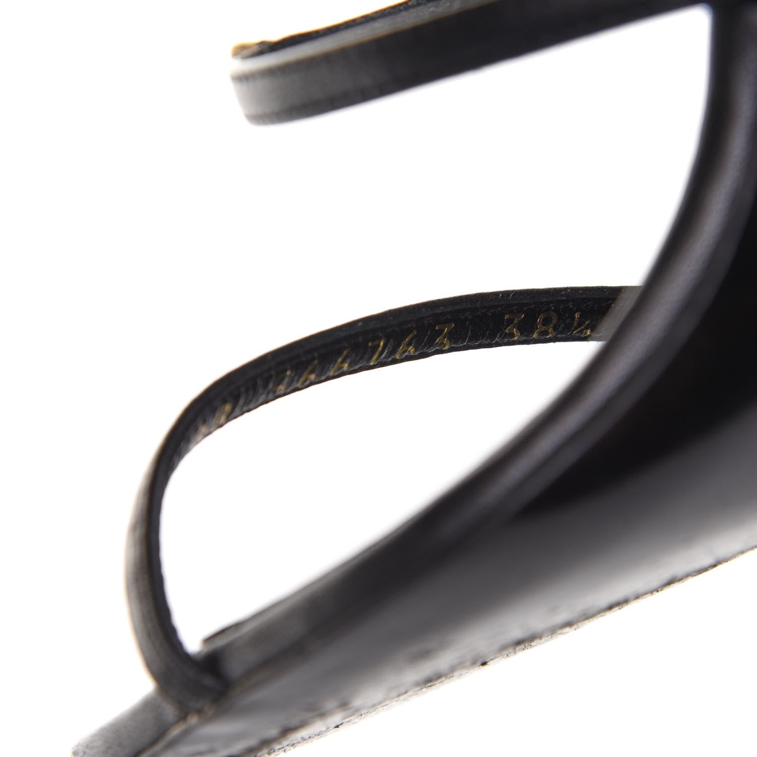 Saint Laurent Sheepskin Cassandra Bamboo Logo 110 Ankle Strap Sandals 38.5 Black 7 of 8