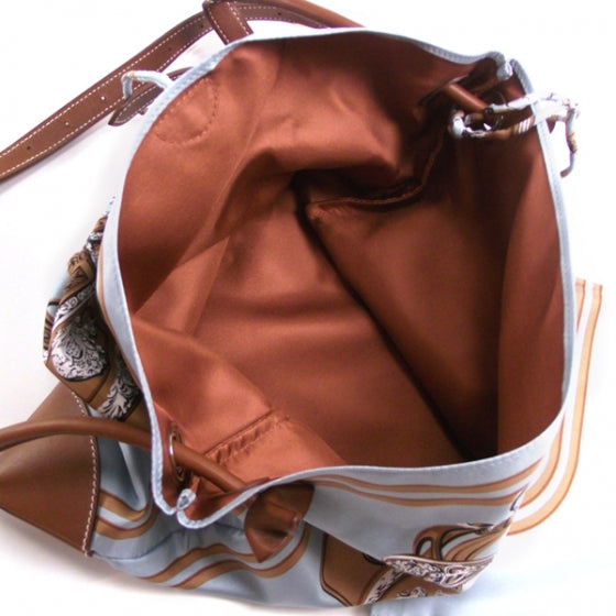 Bi-Material Silky City Bag Brides De Gala Bleu