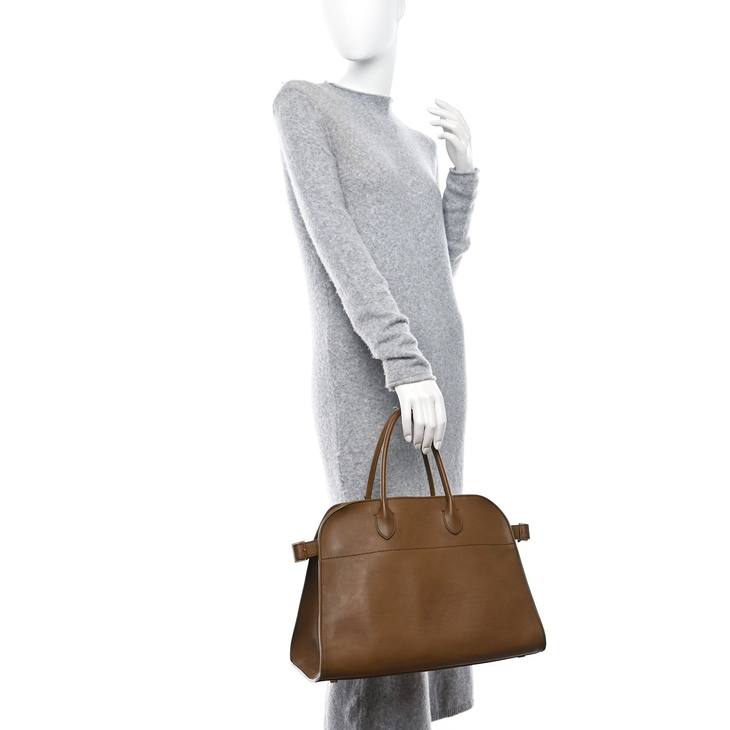 The Row Polished Saddle Calfskin Soft Margaux 15 Muschio 2 of 10