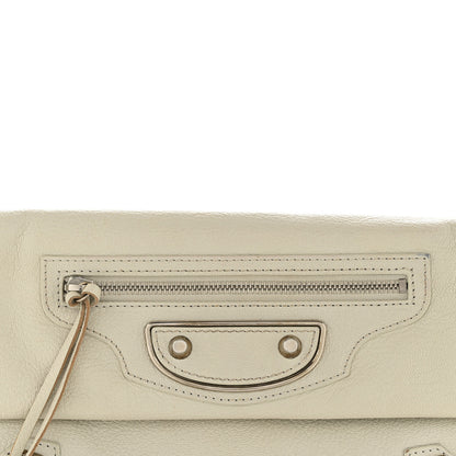Balenciaga Chevre Silver Metallic Edge Hardware Envelope Clutch Gris Glace 9 of 15