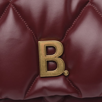Balenciaga Nappa Calfskin Quilted Touch B Puffy Clutch Dark Red 9 of 9