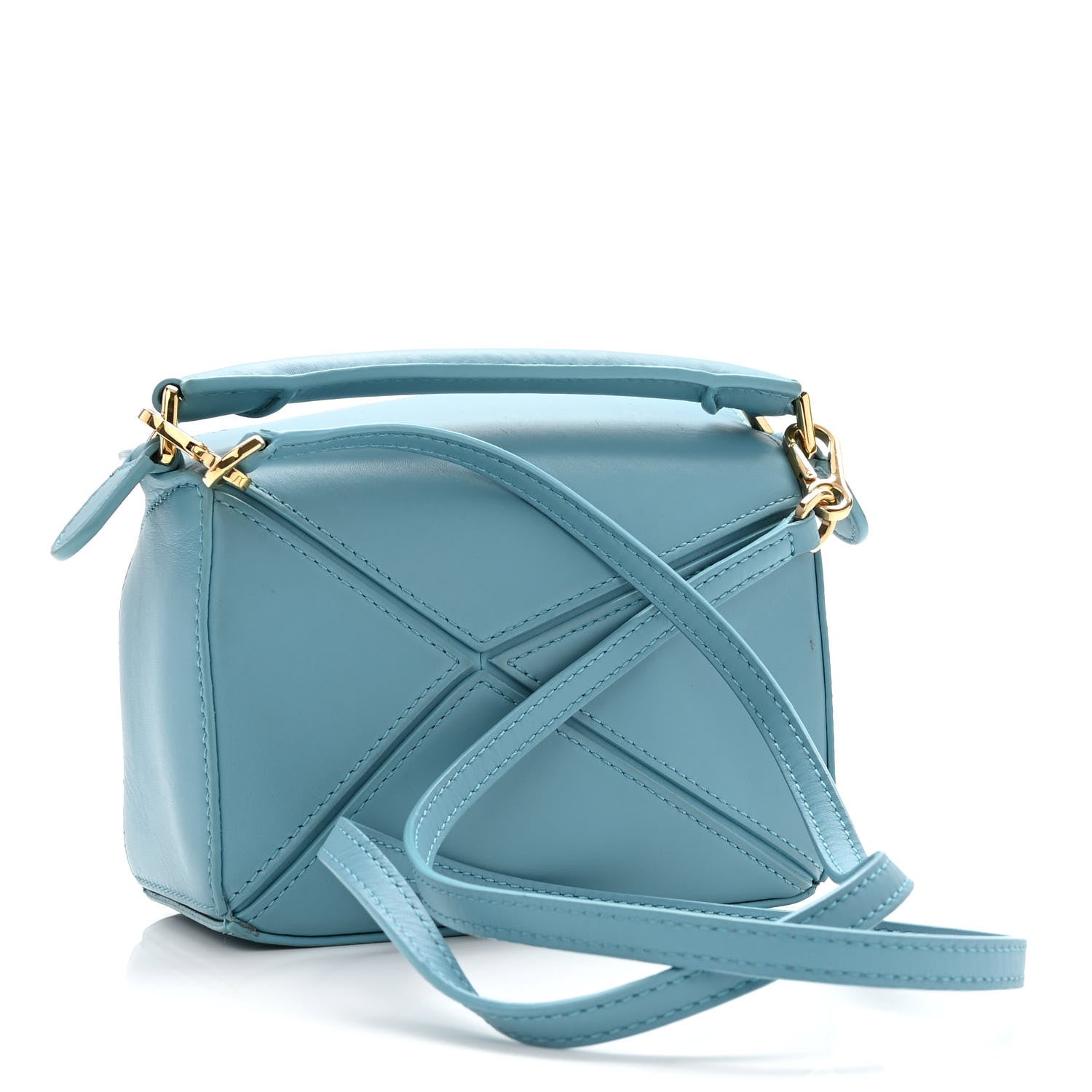 Loewe X HOWL'S MOVING CASTLE Satin Calfskin Heen Mini Puzzle Bag Light Blue 3 of 10
