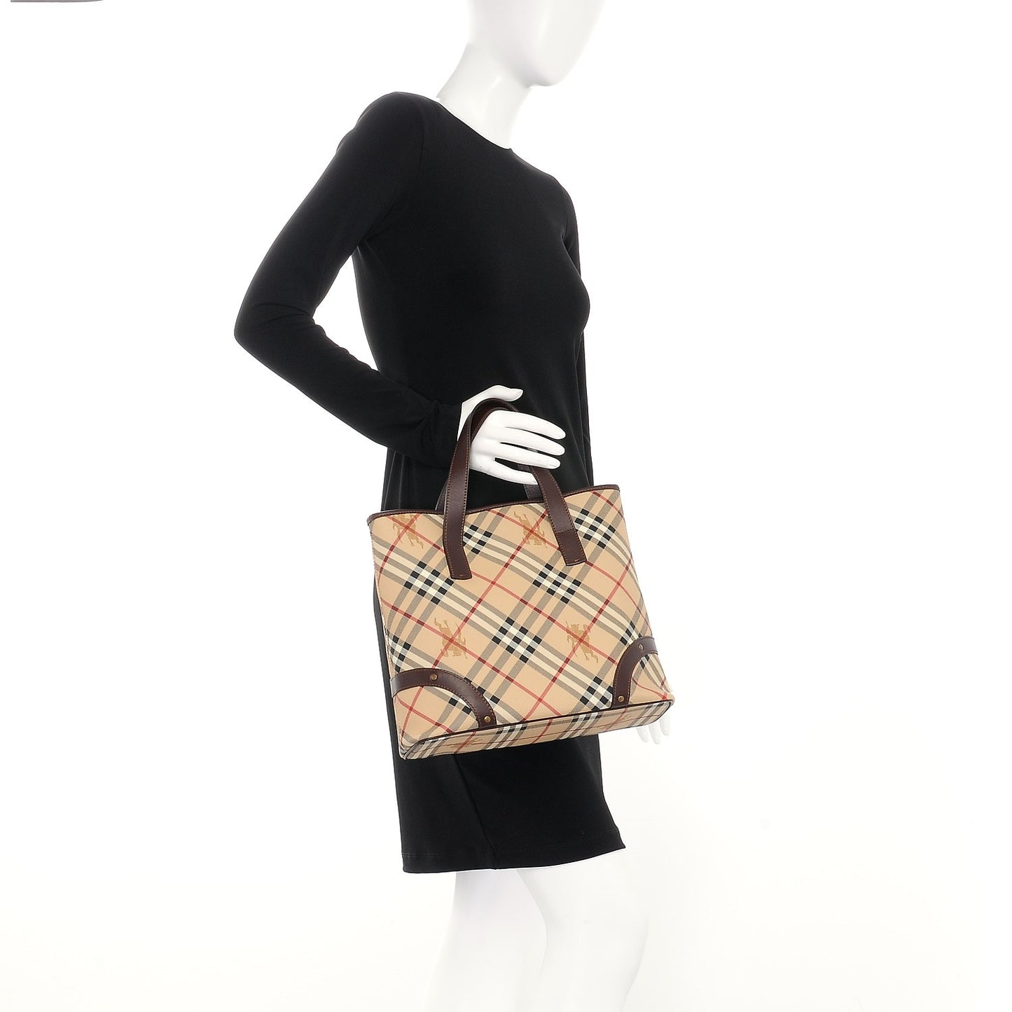 Haymarket Check Studded Tote Chocolate