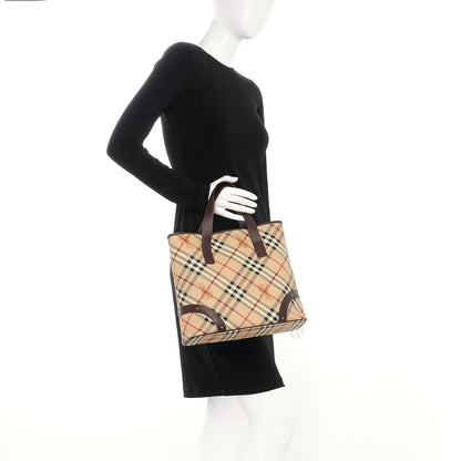 Burberry Haymarket Check Studded Tote Chocolate 2 of 8