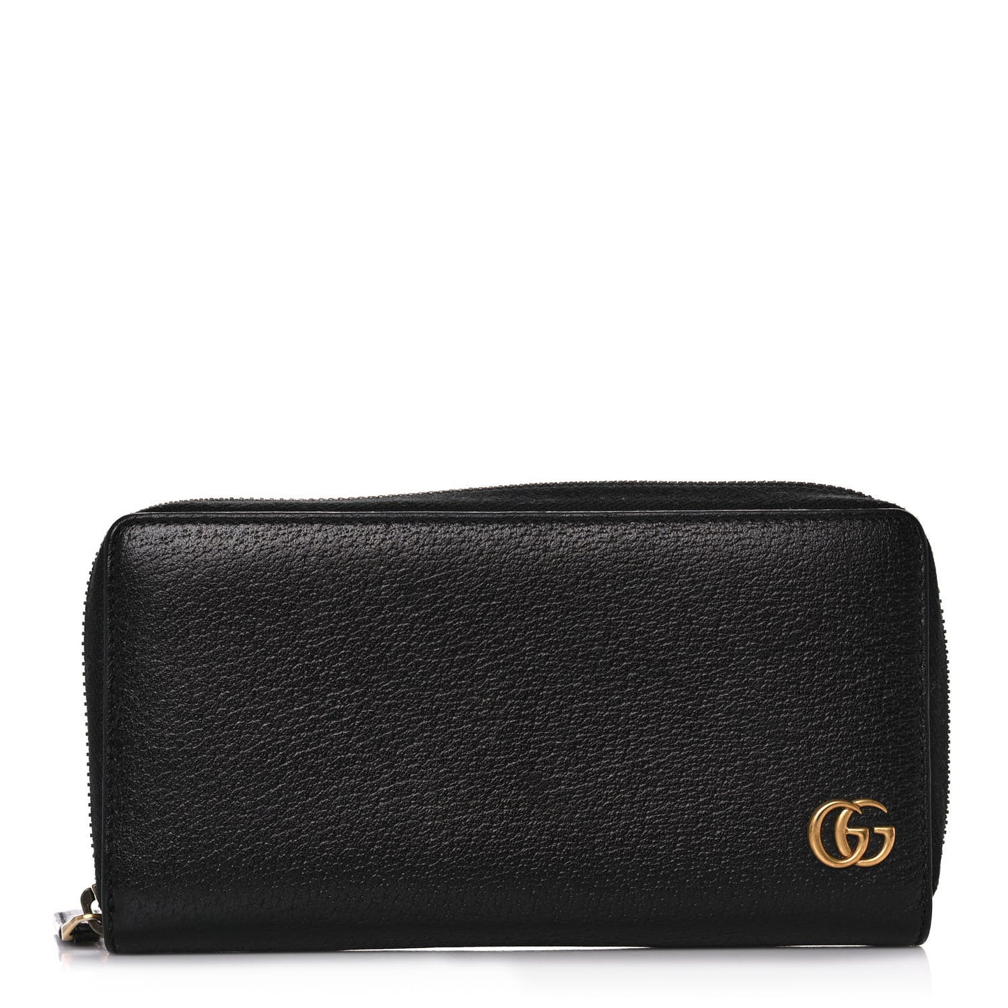 Dollar Calfskin GG Marmont Zip Around Wallet Black