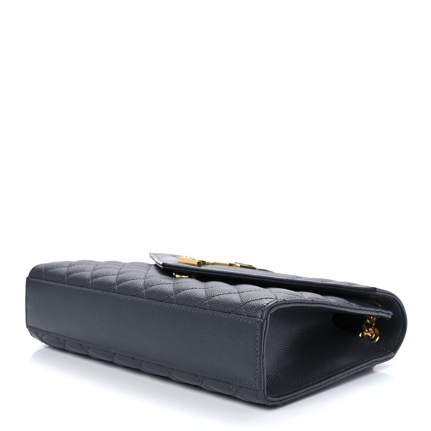Grain De Poudre Textured Mixed Matelasse Triquilt Medium Monogram Satchel Deep Marine