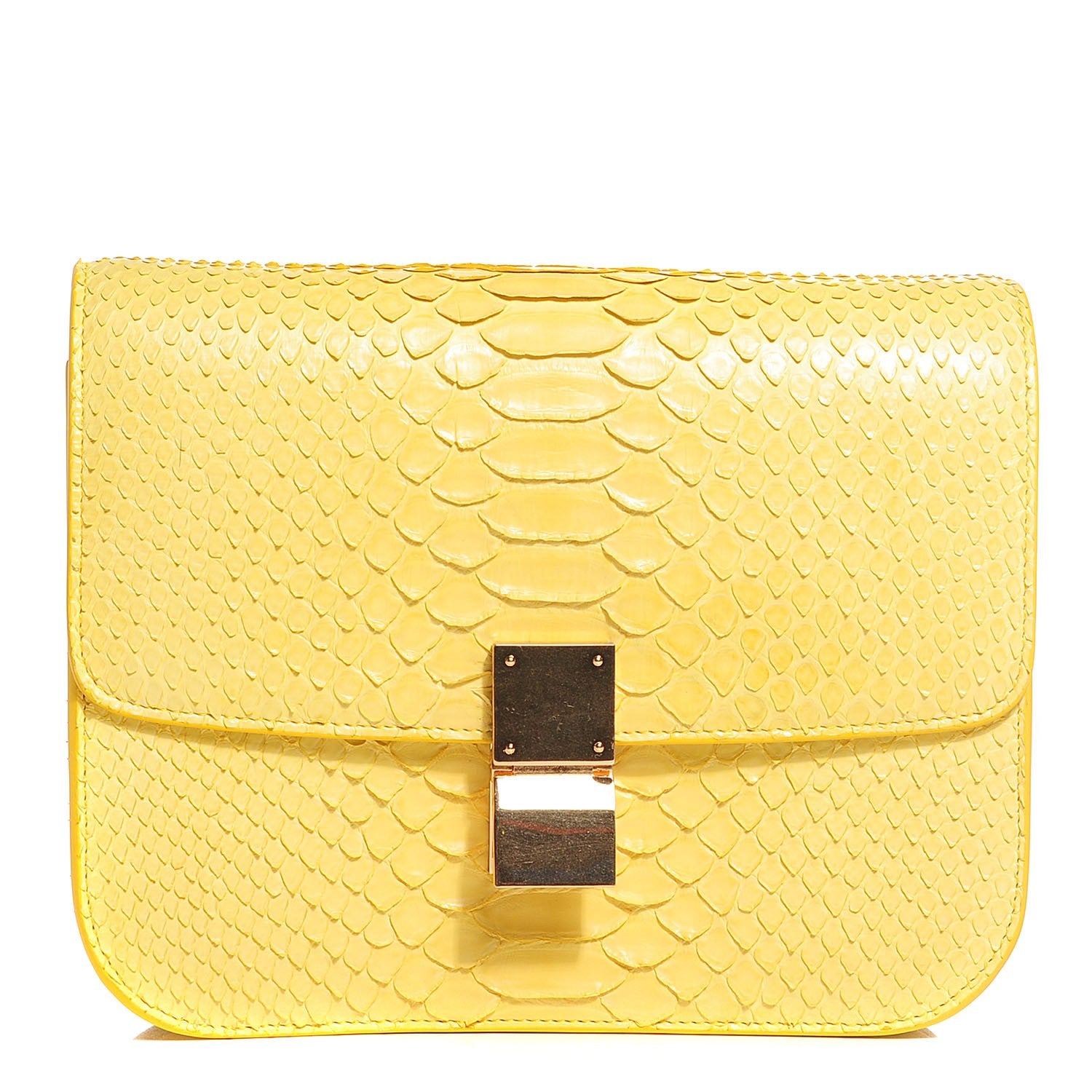 Celine Python Medium Classic Box Yellow 1 of 7
