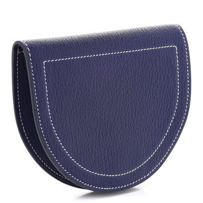 Hermes Chevre Mysore In-The-Loop Compact Wallet Bleu Encre White 3 of 7