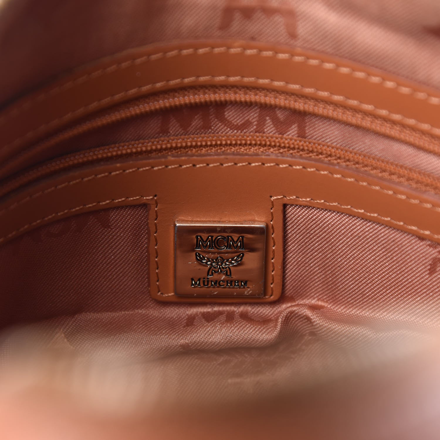 MCM Visetos Small Boston Bag Cognac 8 of 11
