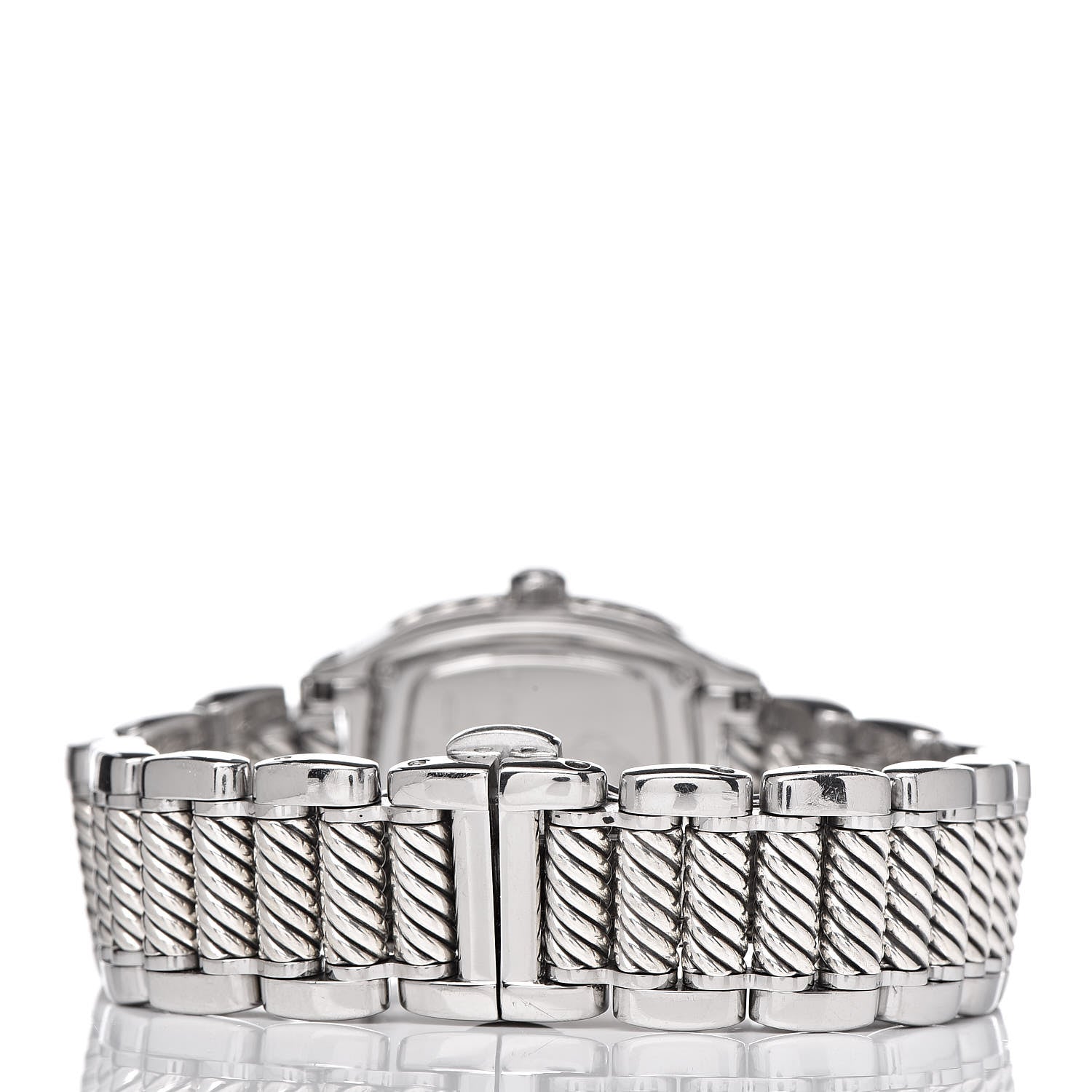 David Yurman Stainless Steel Sterling Silver Diamond Pink Mother of Pearl 25mm Thoroughbred Quartz Watch 4 of 7
