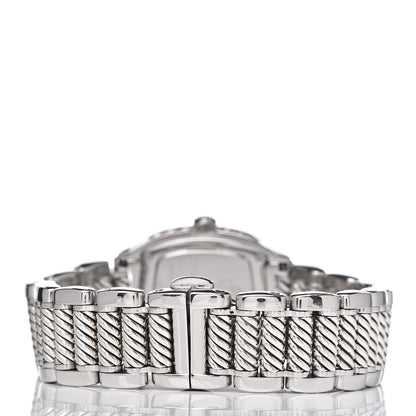 David Yurman Stainless Steel Sterling Silver Diamond Pink Mother of Pearl 25mm Thoroughbred Quartz Watch 4 of 7