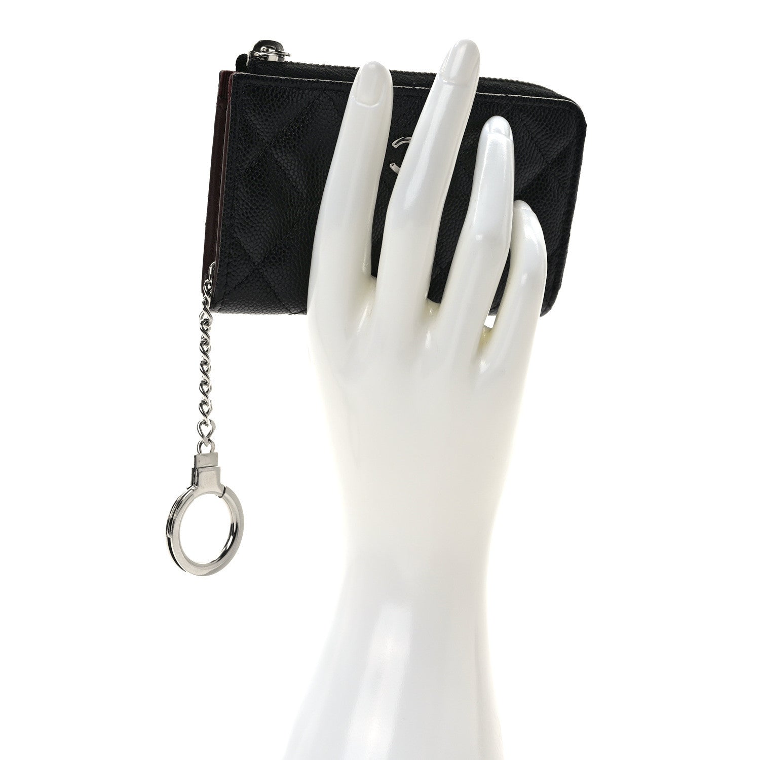 Chanel Caviar Quilted Zipped Key Holder Case Black 2 of 7